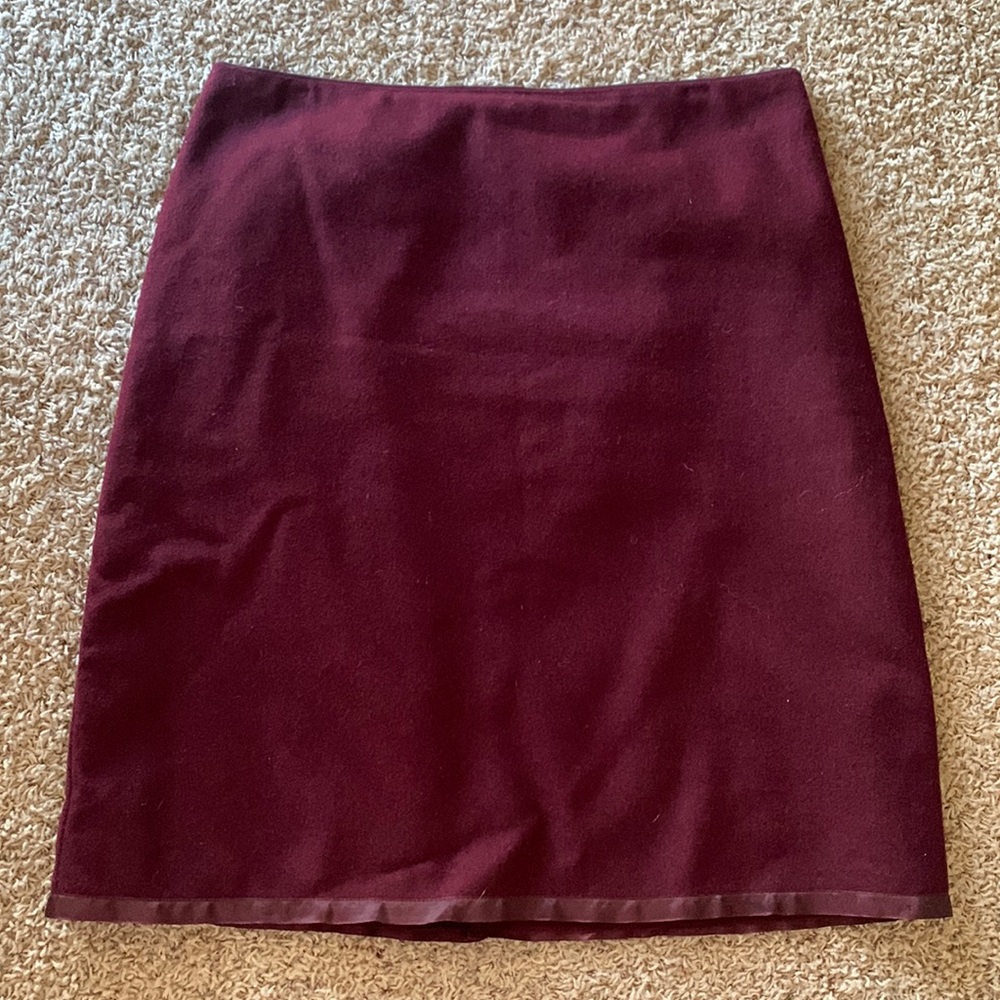 Wine colored wool skirt